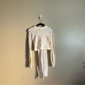 AMWND White Cutout Long Sleeve Top